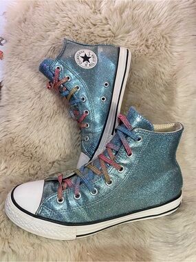 Converse Glitter High-Top Sneakers - Sparkling Blue
